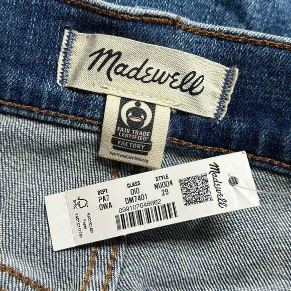 Madewell Women's Flared Wide Leg Crop Raw Hem Medium Wash Denim Jeans 29 New - Picture 8 of 9